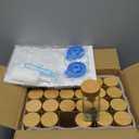 AISIPRIN Glass Spice Jars with 398 Labels, 24 pcs 4oz Spice Containers with Bamboo Lids, Square Spice Bottles With Shaker Lids,Spice Organization for Cabinet,Drawer,Rack,Seasoning Organizer