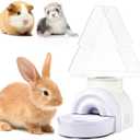 mini&moe Rabbit Water Dispenser - 17.6oz Guinea Pig Water Bottle No Drip for Cage Automatic Gravity Silent Hanging Bunny Water Dispenser with Floating Bowl for Hamster, Gerbils, Ferret, Chinchilla