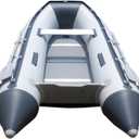 Newport 10ft 6in Newport Model Inflatable Dinghy Boat Transom Sport Tender - 5 Person - 15HP USCG Rated, White/Gray