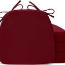 Chair Cushions for Dining Chairs, D-Shaped Seat Cushions with Removable Washable Cover and Ties, Chair Pads for Kitchen, Indoor Dining Room, Patio Chairs, 17'' x 16'', Set of 4, Red
