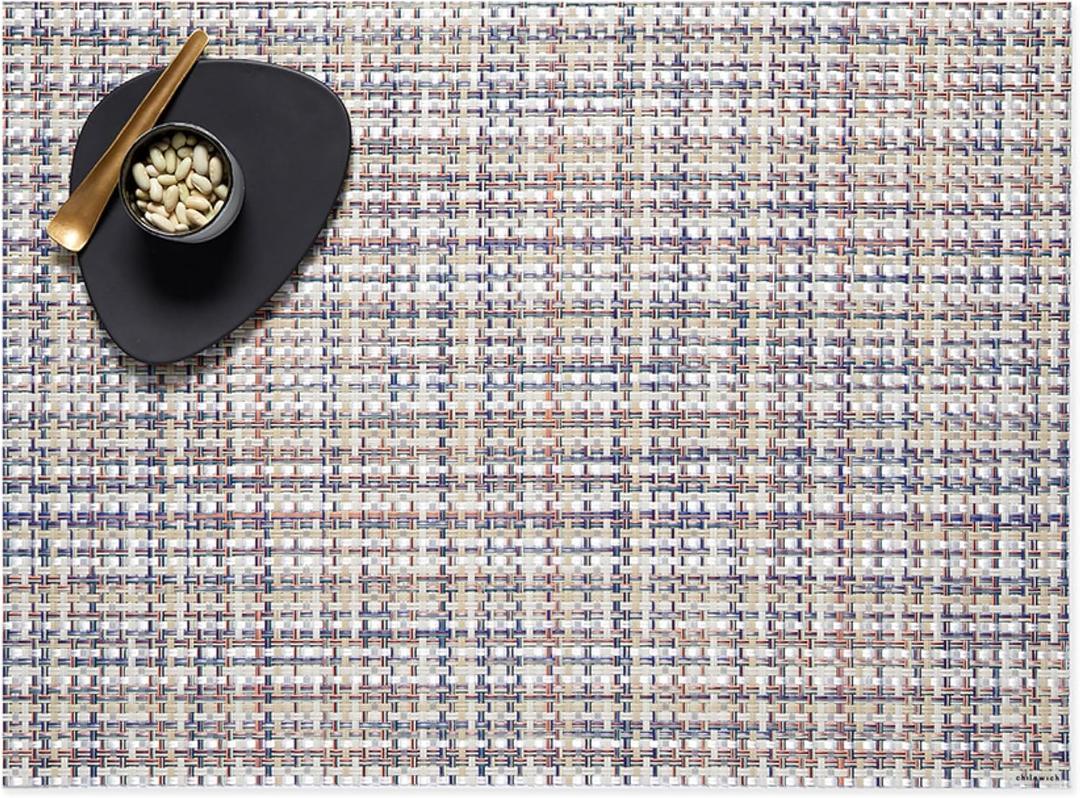 Chilewich Basketweave Placemats, Woven Rectangle Placemats Set of 4, 14"x19" Rectangle