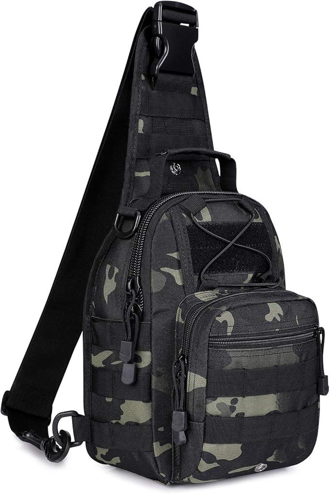 G4Free Outdoor Tactical Bag Backpack, Military Sport Bag Pack Sling Shoulder Backpack Tactical Bag for Every Day Carry (Black)
