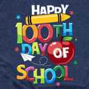 100 Days of School Shirts for Women Happy 100th Days Teacher T-Shirt Funny Pencil Apple Tee Tops (XL)