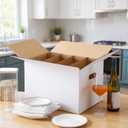 MotiMind 4 Sets Dish Moving Boxes with Divider Kits 15 x 12 x 10 Inches