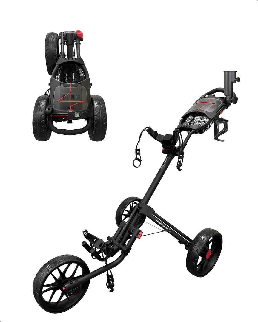 Caddytek CaddyLite 15.3 V2 Golf Push Cart - Lightweight Foldable Aluminum Cart with EVA Wheels, Foot Brake, Adjustable Handle, Umbrella Holder, Drink Holder, Scorecard Holder, One Size