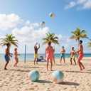 MiniInflat 5 Pcs Inflatable Beach Balls 24 & 16 Inch Pastel PVC Large Beach Balls Bulk Blow up Pool Water Game Toy for Kid Adult Birthday Luau Summer Pool Party Favors Decorations (Morandi)