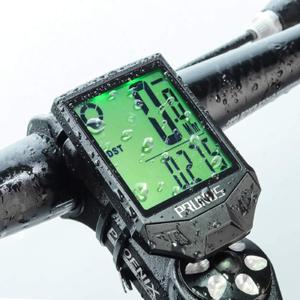 PRUNUS Bike Speedometer and Odometer Wireless Waterproof Bicycle Computer with Touch Sensor Switch, Big Digital LCD Screen, Automatic Wake-up for Outdoor MTB Road Cycling and Fitness (Black)