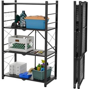 4 Tier Greenhouse Shelving Unit, Plant Stand, 1 Pack, Black