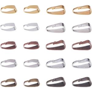 PH PandaHall 400pcs 2 Sizes Brass Snap Bail Hook 5 Colors Pinch Clip Pendant Charms Clasps Chain Connector Necklace Clasp for Necklaces Jewelry Making