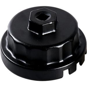 Oil Filter Wrench, 14 Flute Heavy Duty Oil Filter Cap Remover for 2.5-5.7L Engine, Universal Automotive Repair Socket Tool for Most Vehicle Models (Black)