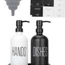 Kitchen Soap Dispenser Set with Silicone Tray, Premium Glass Hand and Dish Soap Dispenser Set for Kitchen Sink, Rustproof Stainless Steel Pump, Modern Kitchen Dcor & Versatile Gift for Any Occasion