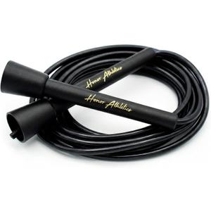 HONOR ATHLETICS Speed Rope, Skipping Rope - Best for Double Under, Boxing, MMA, Cardio Fitness Training Condition - Jump Rope, 11 ft rope (Fits users over 6'3"), Black