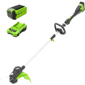 Greenworks 40V 15" Cordless Battery Brushless String Trimmer (Front Mount) w/ 2.5 Ah Battery & Charger Green