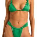 Women Thong Bikini Set Cheeky Halter Triangle String Two Piece Swimsuits Sexy Ruched Brazilian Bathing Suit Large