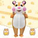 Stegosaurus Inflatable Hamster Costume for Adult - Funny Giant Hamster Blow Up Costumes for Men & Women Halloween Costumes Cosplay Party (Orange, L)