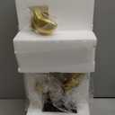 aboxoo Thinker Statue, Silence is Gold Abstract Art Figurine, Modern Home Resin Sculptures Decorative Objects Shelf Decor,Tabletop for Home Decor,Man Office Study Desk Statue (Large Gold)