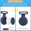 2 x Waterproof Holder Compatible with AirTag for Kids (2 Pack), Hidden Case with Pin, GPS Tracker Clip Compatible with Apple Air Tag, Suitable for Toddlers, Children, Elderly, Clothing, Backpack, Luggage (Black/Navy Blue)