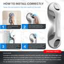 2 Pack 12 Inch Elderly Heavy Duty Shower Handle, Seniors Grab Bars for Bathtubs, Suction Cup Removable Handrails, Safety Bathroom Grip for Handicap (Light Gray)