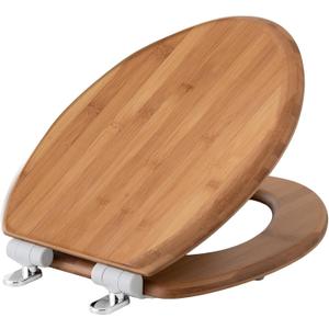 Bamboo Toilet Seat Elongated, Soft Close