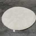 White Round Rug for Bedroom, 5x5 Fluffy Circle Area Rugs for Kids Room, Soft Shaggy Circular Carpet for Nursery Living Room, Non-Slip Home Decor Rug for Teen's Room