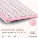 Wireless Keyboard and Mouse Combo, Compact Quiet Wireless Keyboard and Mouse Set 2.4G Ultra-Thin Sleek Design for Windows, Computer, Desktop, PC, Notebook, Laptop (Pink)