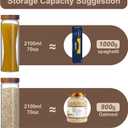 Wissy&Konny 3 Pack Glass Pasta Storage Containers with Screw wood Airtight Lid, 70oz Tall Glass Jar with Lid Spaghetti Container Storage for Pasta,Spaghetti,Cereal (132 Pantry Labels)