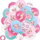 Axolotl Balloons Happy Birthday Decorations - 55Pcs Pink Cute Cartoon Axolotl Theme 12 Inch Latex Balloon, Animal Decor for Girls Birthday Party