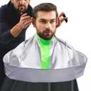 Professional Hair Cutting Cape Salon Barber Cape Waterproof Haircut Umbrella Catcher Hairdresser Gown Apron Men Women Hairdressing Supplies (Silver&green)