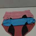 TANSTC Period Underwear for Women Heavy Flow Leakproof Panties Soft Fit Teens High Waisted Menstrual Panties-3 Pack (Large, Lotus Root Pink/Date Red/Turquoise Green)