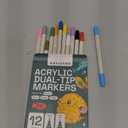 ARTISTRO 12 Acrylic Paint Markers Medium Tip- Easy for All Ages & Levels Acrylic Paint Pens for Fabric, Rocks, Paper, Wood, Canvas, Glass, DIY