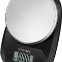 CAMRY Food Scale Portable Kitchen Scales Digital Weight Grams and Ounces Stainless Steel Panel for Baking Cooking Weight Loss, Accurate Bread Coffee Scale, 1g Increment Tare Function Small Size, Black