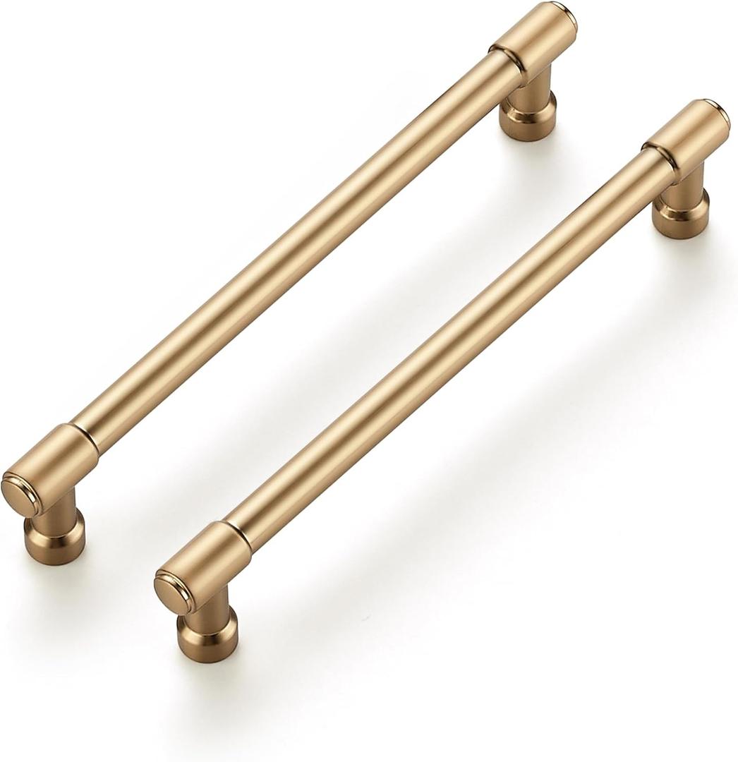 Ravinte 20 Pack 6-1/4 Inch Hole Center Solid Kitchen Cabinet Handles Champagne Bronze Dresser Pulls Cabinet Drawer Pulls for Kitchen Cupboard Hardware