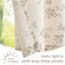 jinchan Floral Linen Kitchen Curtains with Attached Valance 36 Inch Length Farmhouse Cafe Tier Curtains for Living Room Bathroom Rustic Half Window Light Filtering Small Drapes 2 Panels Taupe,30"W x 36"L (Pack of 2)