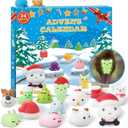 Advent Calendar 2025 Christmas Countdown 24 Days Luminous Adorable Squishies Non-Toxic Relief Stress Different Surprise Kawaii Toys for Girls Boys Kids Adults
