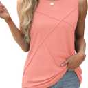 WIHOLL Women's Sleeveless Summer Crewneck Loose Fit Tank Tops (XL)
