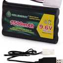 9.6V 1500mAh NI-MH Rechargeable Battery Pack for RC Car Boats Robots and Charger Cable