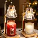 Marycele Candle Warmer Lamps 2 Pack, Electric Wax Warmer Lamp with Timer for Jar Candles, Aesthetic Home Decor, Housewarming Gifts for Women, Adjustable Height Clear
