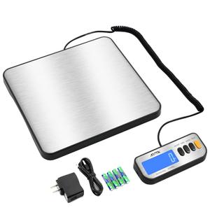 Acteck A-LX460 460lb x 0.1lb Digital Heavy Duty Shipping and Postal Scale with Large Stainless Steel Platform, Batteries and Ac Adapter Included