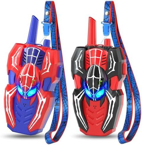 Walkie Talkies for Kids, Spider Toys 2 Pack Outdoor 2 Way Radio Toy Gifts Camping Brithday Gift Walkie Talkies for 3 4 5 6 7 8 9 10 Year Old Boys