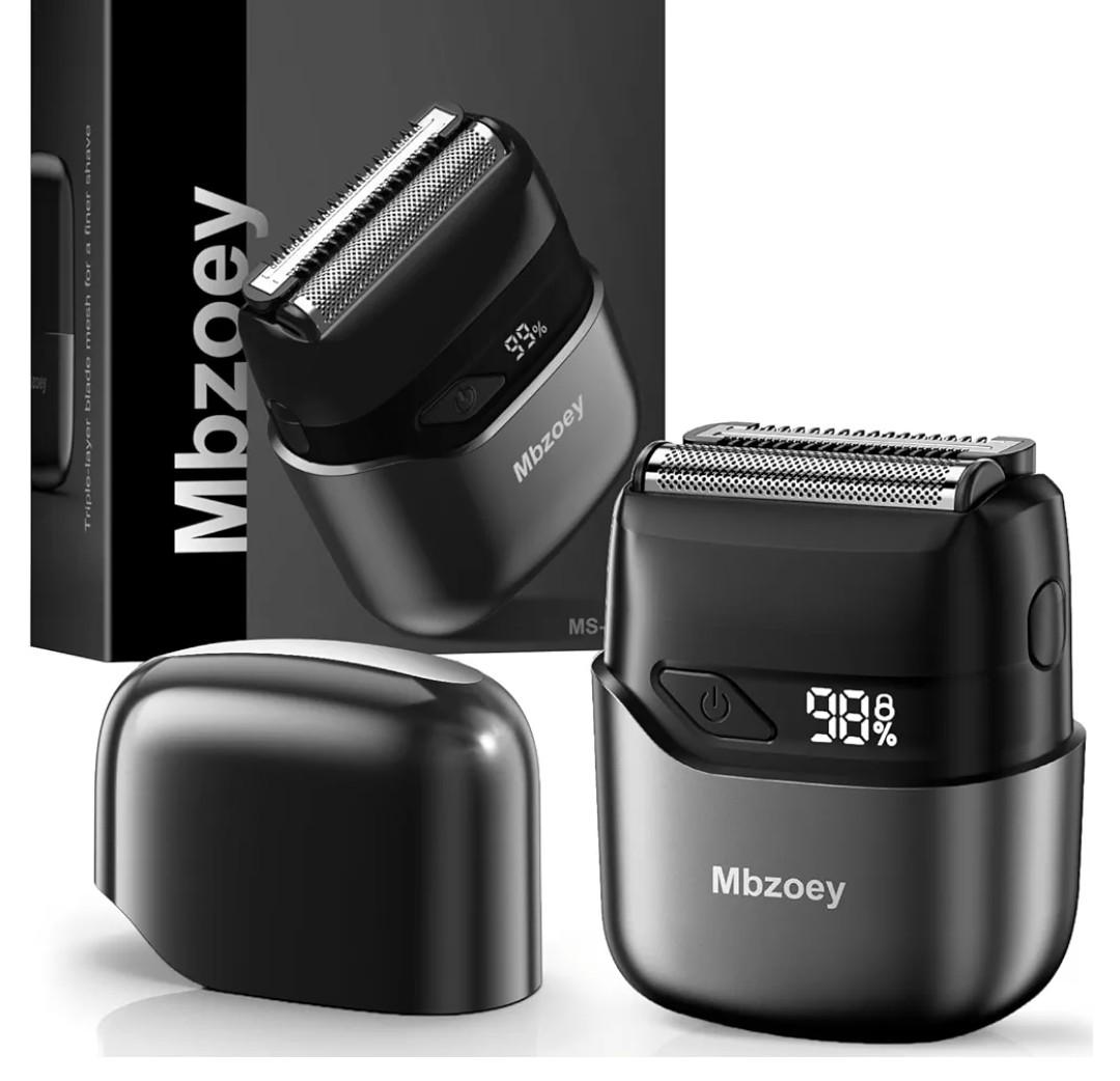Mbzoey Electric Foil Shavers for Men: Mini Electric Razor for Face - IPX7 Waterproof Cordless Razor with LED Display & Fast Charge - Micro-Comb Technology & Precision Blades