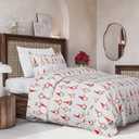 Christmas Duvet Cover Twin Size Set - Extra Soft Twin Duvet Cover with 1 Pillow Sham - Holiday Xmas Bedding with Zipper Closures & Ties - Comfy, Snug & Cozy Breathable Bed Set - 68 x 90, Red Gnomes