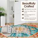 INGEROOM Washable Area Rugs for Living Room Vintage Large Area Rug 6x9 Boho Rug Non-Slip Carpet Machine Washable Area Rugs for Bedroom and Kitchen Made of Faux Wool Ruggable Rugs