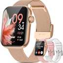 Smart Watches for Women, Android Smart Watch for Phones (Make Calls), 1.85" HD Fitness Tracker Watch with Blood Pressure/Heart Rate/Sleep Monitor, 110+ Sport Modes Fitness Watches for Women/Men