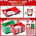 Acellegic 100 Pcs Christmas Disposable 9 oz Paper Cups and Large 10 x 7 '' Christmas Paper Food Trays Serving Plates Xmas Disposable Dinnerware Party Supplies Kit for Winter Holiday Xmas Party