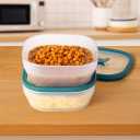Anyday 2 Pack 2.5 Cup Microwavable Glass Lunch Containers With Glass Lids, Microwave Safe Lunch Bowls with Lids for Work, Food Storage, Bento Box Meal Prep Container