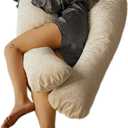 YANA 360 Body Pillow | Luxury U Shaped Pregnancy Pillow - Organic Bamboo Cotton - Shredded Cooling Gel Fill - Ergonomic Design - Double Sided - Washable