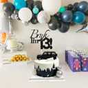 5 x Bruh I'm 13 Cake Topper - Black Glitter Happy 13th Birthday Decorations for Boys Teens, Funny 13 Year Old Party Supplies, Bro I'm 13 Cake Decor (Bruh I'm 13！,13th)