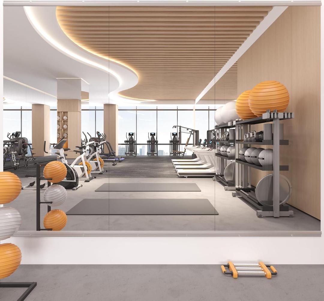 STAWDY Home Gym Mirror,48"x24"-3PCS Frameless Full Body Wall Mirror Length Tempered Glass Mirror Wall-Mounted Mirror for Gym,Yoga,Bedroom,Bathroom,Exercise Room