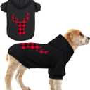 Dog Hoodie Sweater for Dogs Pet Clothes Buffalo Plaid Dog Hooded Sweatshirt Warm and Soft Breathable Cozy(Reindeer&M)