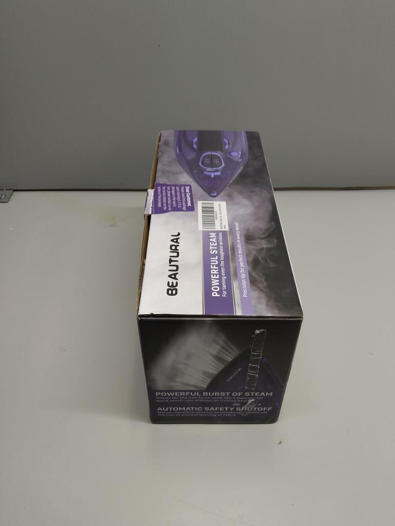 BEAUTURAL Steam Iron for Clothes with Precision Thermostat Dial, Ceramic Coated Soleplate, 3-Way Auto-Off, Self-Cleaning, Anti-Calcium, Anti-Drip Blue